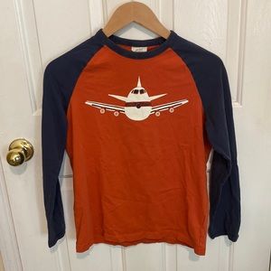 Mini Boden Boys sz 11/12 airplane shirt